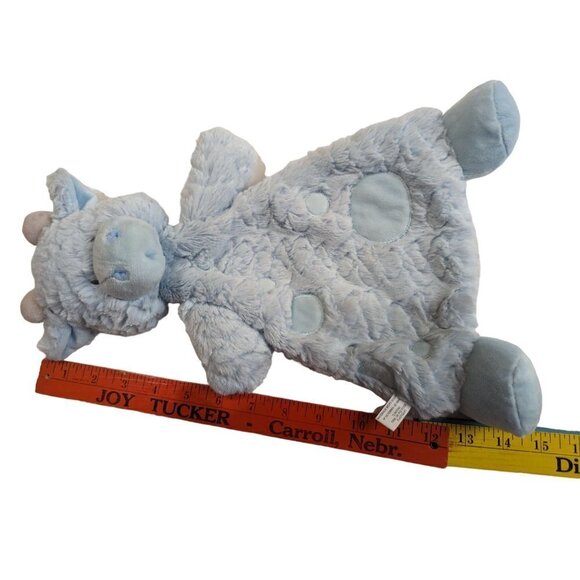 Demdaco Giraffe Plush Lovey Rattle Security Baby Blanket 14" Blue - Picture 7 of 11
